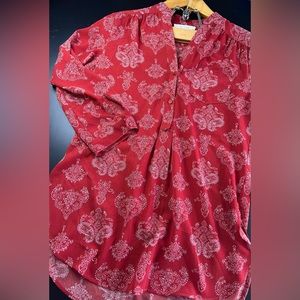 fun2fun Brick Red Paisley Blouse from Stitch Fix Size Small EUC
